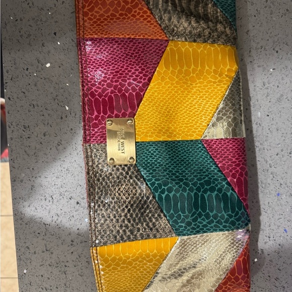 Nine West Multicolor Snakeskin Clutch - Picture 1 of 4